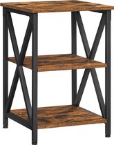 Homestoreking multifunctionele bijzettafel met drie niveaus - bruin en zwart