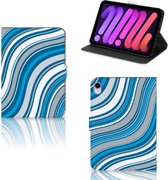 Mobiel Case iPad Mini 6 (2021) Tablet Hoes met Standaard Golven Blauw