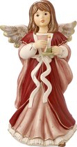 Goebel® - Kerst | Decoratief beeld / figuur "Engel warm kaarslicht" | Aardewerk, 26cm