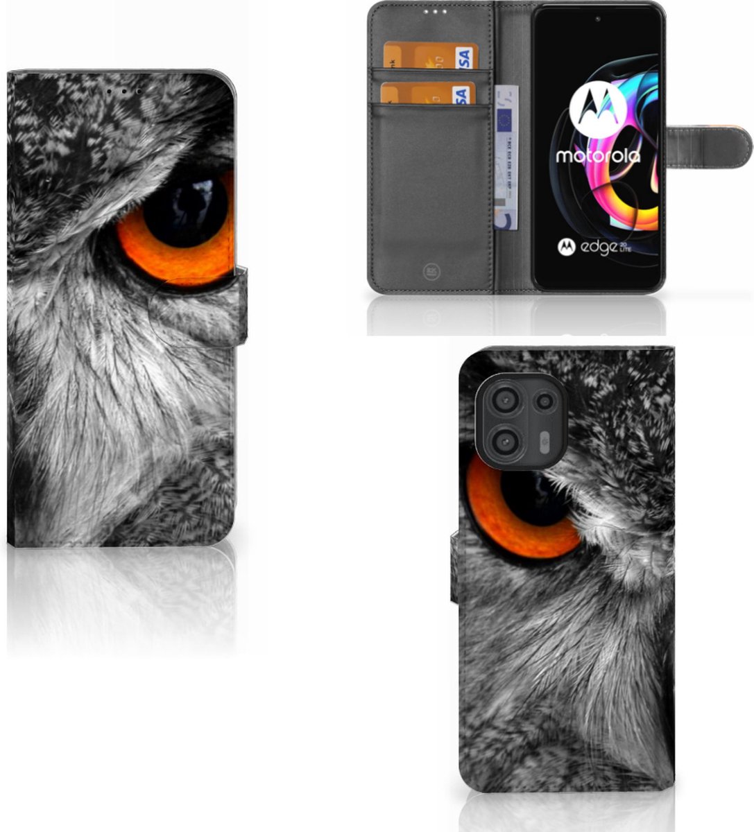 Coque Bookstyle à Clapet Pour Motorola Edge 20 Lite - Noire - TPU - Neuf Sous Emballage