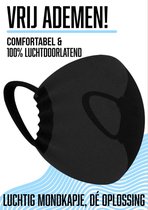 ADEMEND mondkapje - anti condens - wasbaar - OV – Brildrager – Herbruikbaar – mondmasker - Doorzichtig – kind – Transparant – zwart (NIEUW)