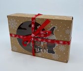 5 luxe Kerst cadeau doosjes - Kado verpakkingen - 18 x 12 x 5 cm - Met lint -