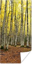Poster Forêt - Arbres - Jaune - 80x160 cm