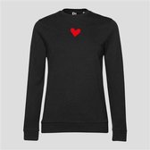 SWEATER VELVET RED HEART BLACK (XL)