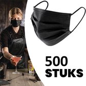 Mondkapjes Ping Bo 500 Stuks 3 Laags - Niet Medische Wegwerp Face Mask Zwart
