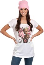 Marvel Guardians Of The Galaxy Dames Tshirt -XL- Groot Heart Flowers Wit