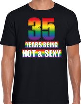 Hot en sexy 35 jaar verjaardag cadeau t-shirt zwart - heren - 35e verjaardag kado shirt Gay/ LHBT kleding / outfit L