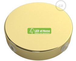 LEDatHOME - Cilindrische metalen 4-zijdige gat plafondkap – aansluitdoos - Messing