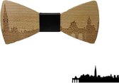 DWIH - houten Vlinderdas - Vlinderstrik van hout - Skyline - Brussel