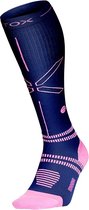 STOX Energy Running Socks - Premium compressiesokken Vrouwen - Ventilerende loopsokken – Sportsokken voor lopers - Sneller herstel – Medisch gecertificeerd - 1 Paar (Donkerblauw/Roze, S) 36 3