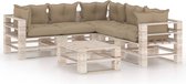 Decoways - 6-delige Loungeset met kussens pallet grenenhout