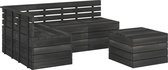 Decoways - 5-delige Loungeset pallet massief grenenhout donkergrijs