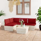 Decoways - 5-delige Loungeset met kussens pallet vurenhout