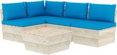 Decoways - 5-delige Loungeset met kussens pallet vurenhout