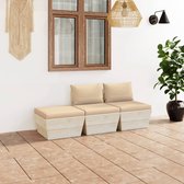 Decoways - 3-delige Loungeset met kussens pallet vurenhout