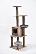 Krabpaal Hout - ROMEO (124 cm) - Krabpaal kat - Luxe krabpaal kat - Design krabpaal - krabpaal voor katten - krabpaal kat