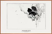 JUNIQE - Poster met kunststof lijst Seitei - Japanese Crows Perched on