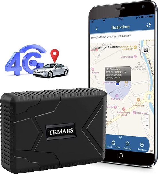 Traceur GPS TKMARS 4G - Sans abonnement - Etanche IP65 Convient à