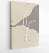 Luxe botanische gouden textuur muur kunst vector set. Marmeren kunstontwerp met abstracte vorm en gouden patroon. 2 - Moderne schilderijen – Verticaal – 1843002346 - 115*75 Vertica