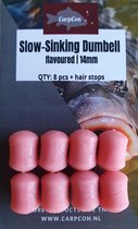 Slow Sinking Dumbell - Roze - 14mm - Pink Fruity Squid - 8 stuks - Inclusief Hair Stoppers - Plastic Aas - Karper Vissen