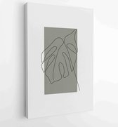 Botanische muur kunst vector set. Gebladerte lijntekeningen met abstracte vorm. 3 - Moderne schilderijen – Verticaal – 1810924387 - 80*60 Vertical