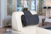 Finlandic hoofdkussen F05 Blauwgrijs, 50% traagschuim vulling, groot stoffen hoofdkussen voor relax fauteuil- luxe nekkussen met contragewicht voor sta op stoel- comfortabele hoofdsteun- in h