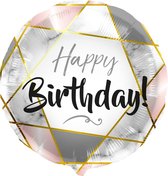 Folat - Folieballon 'Happy Birthday!' Marmer - 45 cm