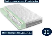 Caravan -  1-Persoons Matras - POCKET HR45 Koudschuim 7 ZONE 21 CM - 3D - Gemiddeld ligcomfort - 70x180/21