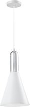 QUVIO Hanglamp modern - Lampen - Plafondlamp - Verlichting - Verlichting plafondlampen - Keukenverlichting - Lamp - E27 Fitting - Met 1 lichtpunt - Voor binnen - Metaal - Aluminium - D 19 cm - Wit en zilver