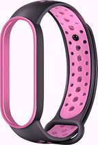 Bandje Voor Xiaomi Mi 5/6 Dubbel Sport Band - Zwart Lichtroze - One Size - Horlogebandje, Armband