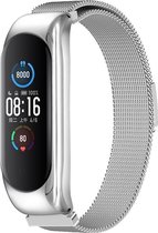 Xiaomi Mi band 3/4/5/6 milanese band - zilver - Geschikt voor