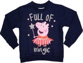 Peppa Pig Sweatshirt - Met glitterprint - Donkerblauw - Maat 122/128