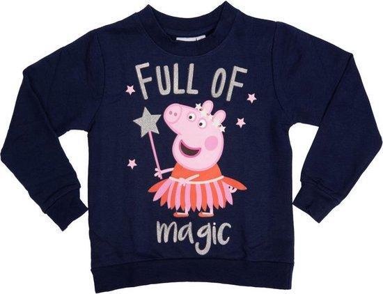 Peppa Pig Sweatshirt - Met glitterprint - Donkerblauw - Maat 122/128 |  bol.com