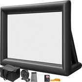 LORIOTH® Projector Scherm Opblaasbaar - Thuisbioscoop - Opblaasbare Projector Screen - Self-blow Movie Screen - 4.88M Diameter - Wit / Zwart