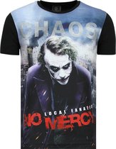 The Joker Heren T shirt - Chaos No Mercy - Zwart