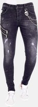Exclusieve Slim Fit Jeans Stretch Heren - 1007- Zwart