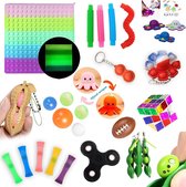 Fidget Toys Pakket met Pop It XL - 20 Stuks - Rainbow Pop It - Monkey Noodles