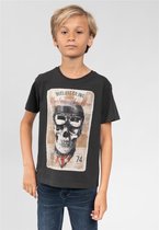 DEELUXE T-shirt met schedel CLEM Charcoal