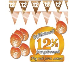 12,5 jaar getrouwd S - 4 delig Jubileum pakket feestversiering  - feestartikelen koperen bruiloft 12.5.