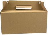 25 stuks x Maaltijddoos Klein - 24,5x13,5x12cm - Lunchbox - Mealbox - Takeaway doos - Met Handvat - Kraft - take away box - Maaltijddozen - kraft lunch boxes - Maaltijdbezorgbox -