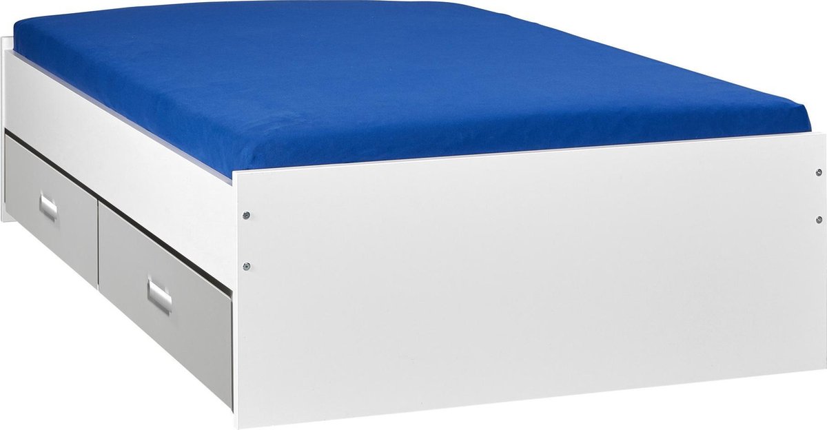 Bed met opbergruimte | 180x200 | Wit | Inclusief aluminium lades | 4 stuks 60cm diep