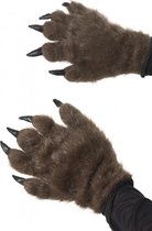 Halloween Harige dierenpoot / weerwolf handschoenen voor volwassenen - Halloween verkleed accessoires