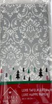 Tafelkleed Kerst Barok Stijl - Grijs / Wit - Luxe Papier - 120 x 180 cm