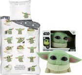 Star Wars The Mandalorian dekbedovertrek- 1 persoons 140x200- katoen- kussensloop 65x65, incl.  Star Wars The Mandalorian Baby Yoda - Lamp