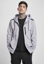 Urban Classics Vest met capuchon -M- Neoprene Block Tech Fleece Full Zip Grijs