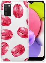 Hoesje Bumper Geschikt voor Samsung Galaxy A03S GSM Hoesje Transparant Pink Macarons