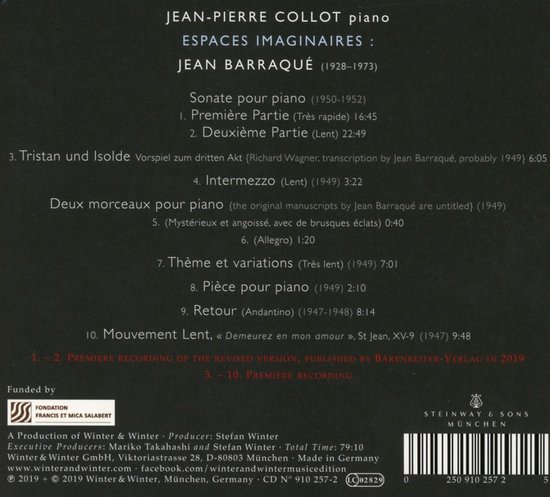 Jean-Pierre Collot - Barraqué: Espaces Imaginaires (CD)