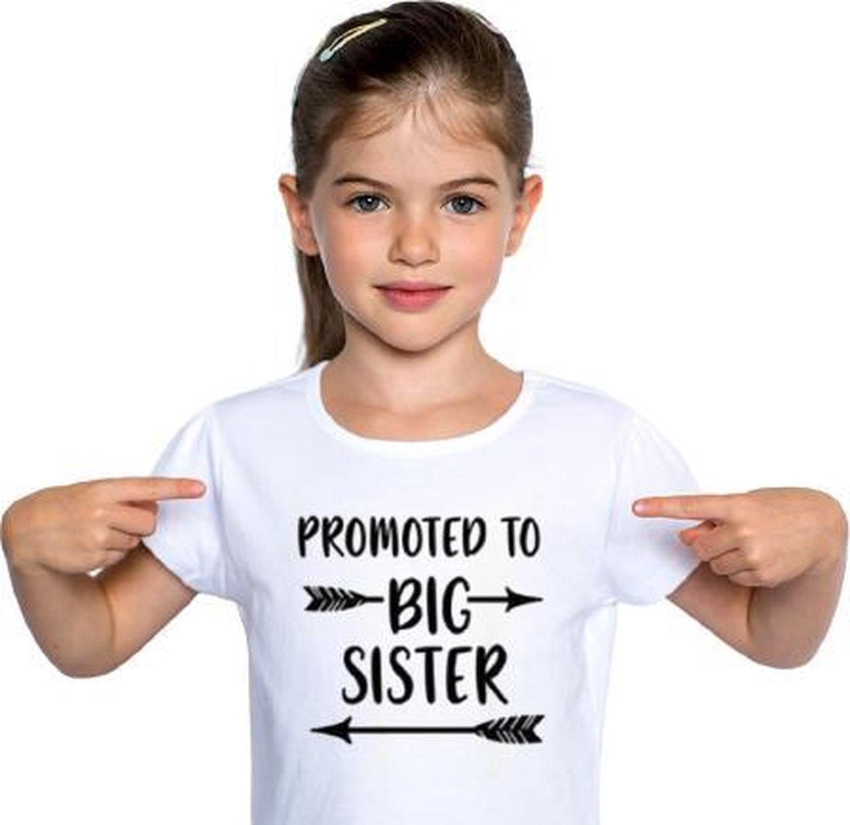 Promoted to Big Sister T-shirt – Grote Zus Tshirt – (Leeftijd: ca. 6-7 jaar)