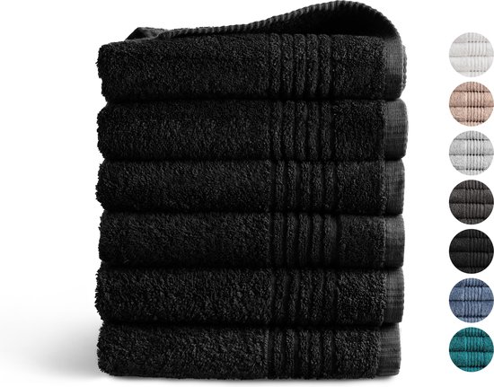 Handdoek Set - 100% Egyptisch Katoen - 6 stuks - 50x100 - zwart