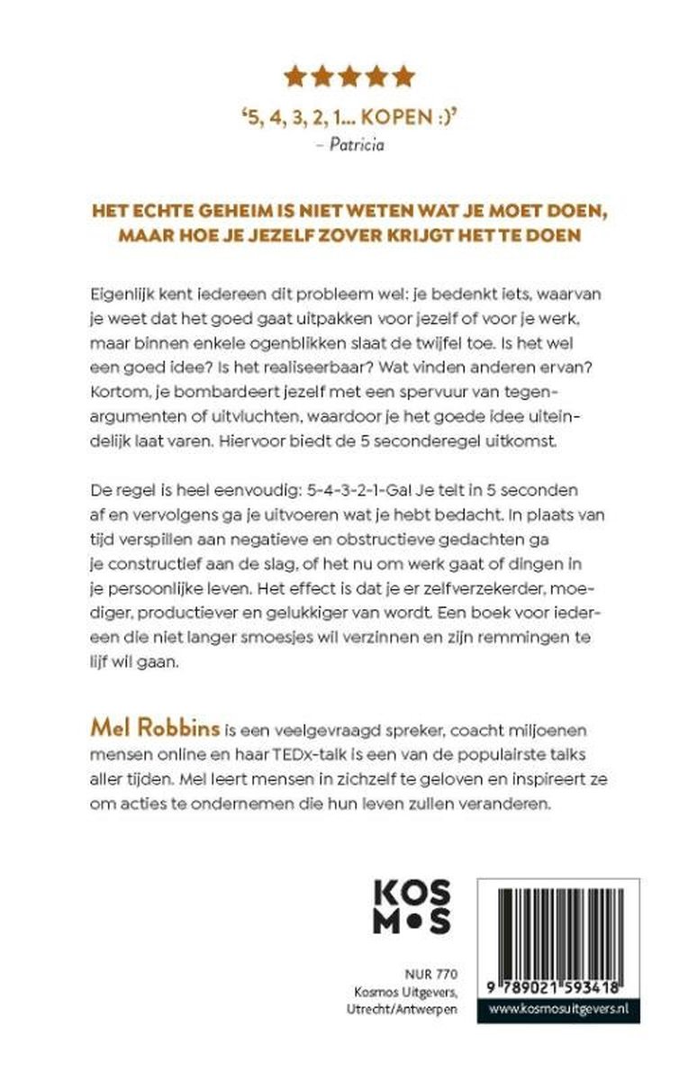 De 5 seconderegel - back cover